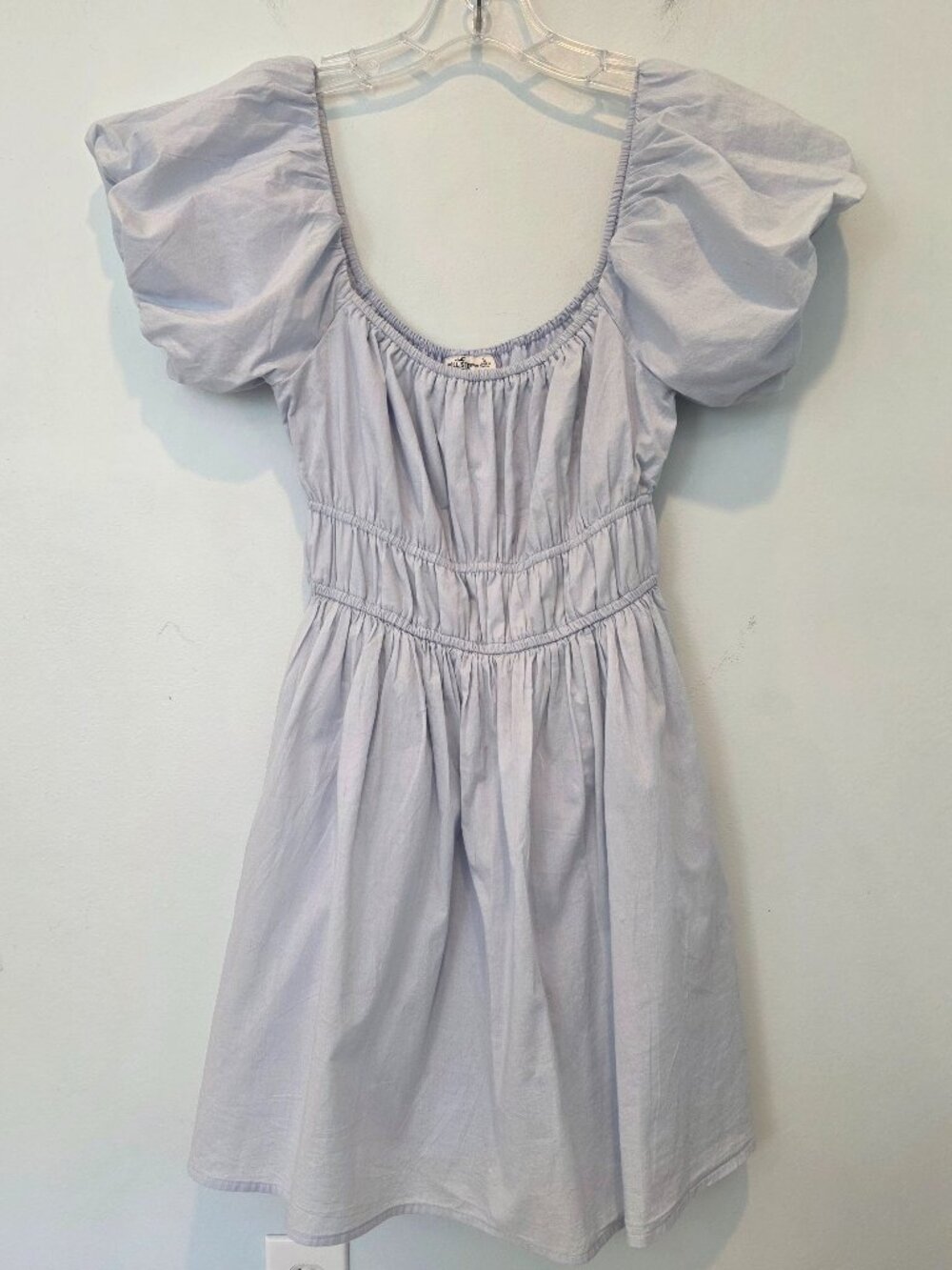 Hollister Puff Sleeve Pale Blue Dress with hidden shorts, Size S, Like New